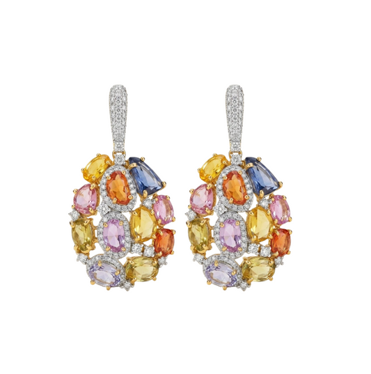 Aretes de zafiro con diamantes