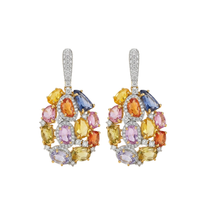 Aretes de zafiro con diamantes
