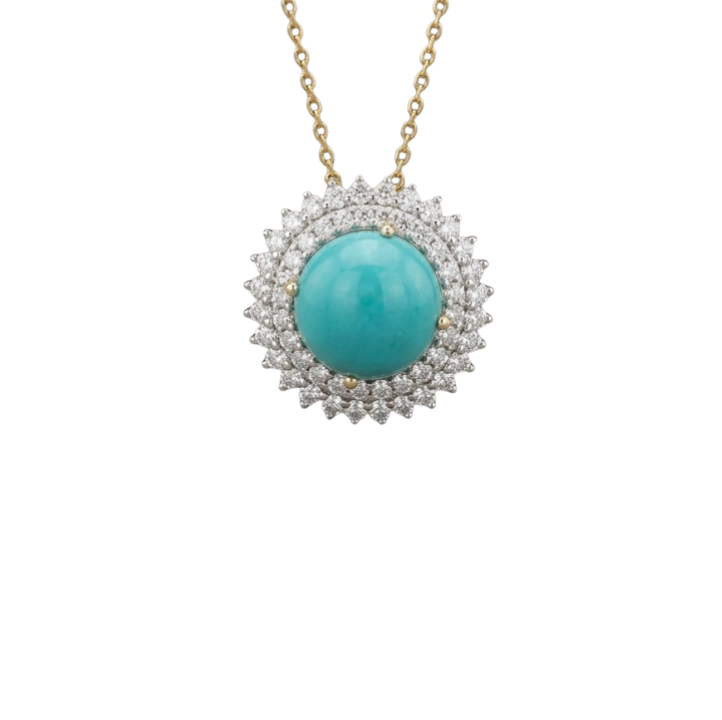 Collar de turquesa con diamantes