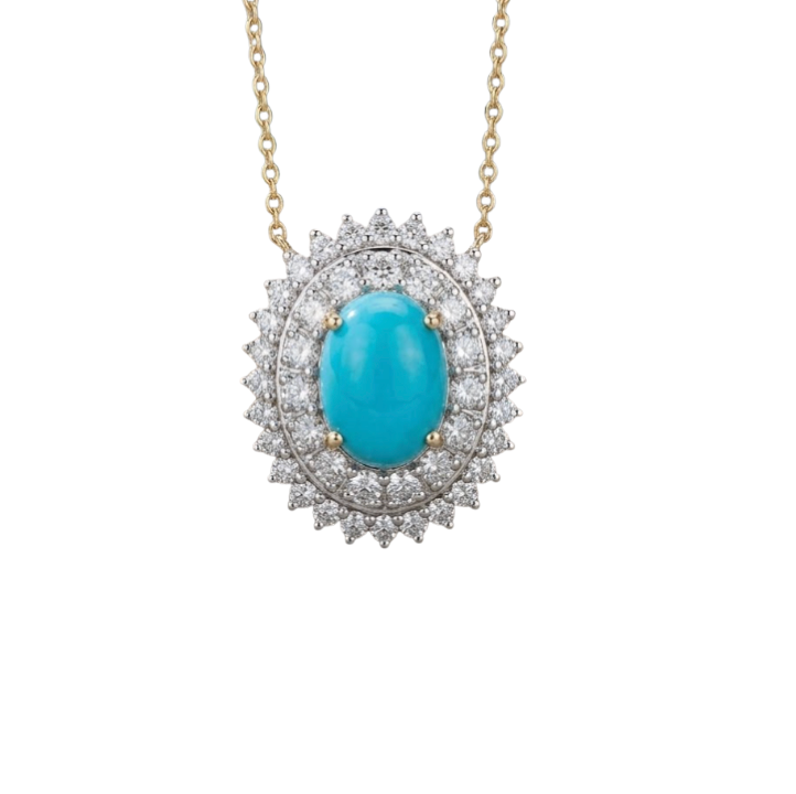 Collar de turquesa con diamantes