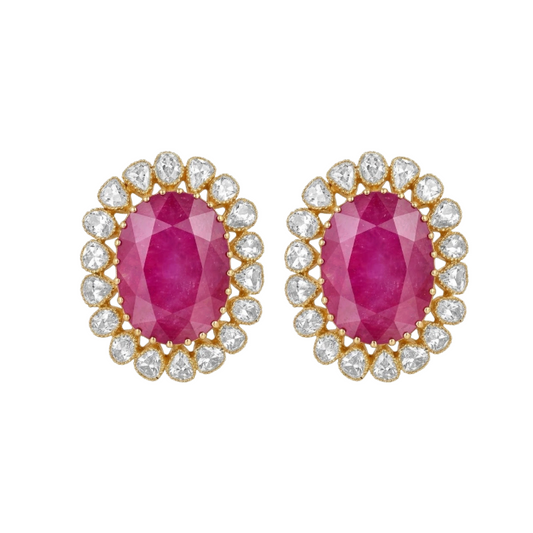 Aretes de Ruby con Diamantes