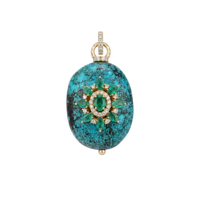 Dije de turquesa, Esmeralda y Diamantes