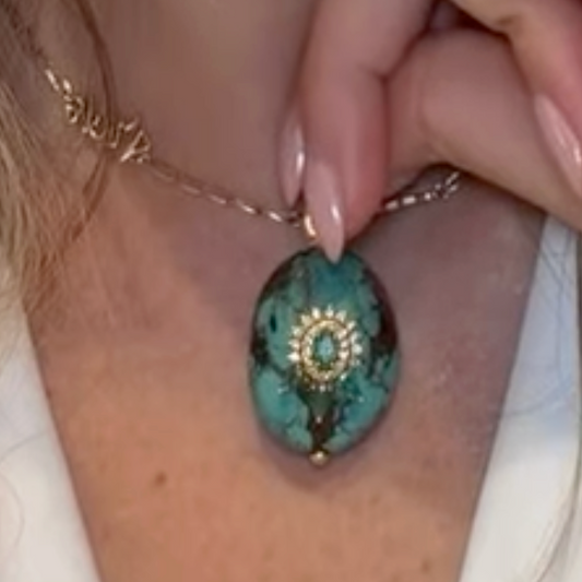 Dije de turquesa, Esmeralda y Diamantes