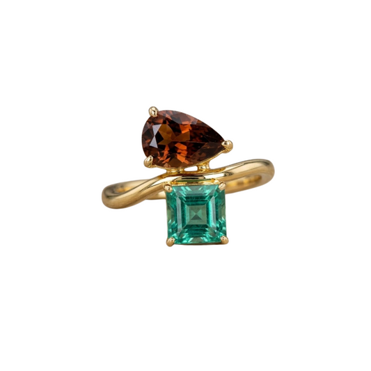 Anillo de Esmeralda y Turmalina