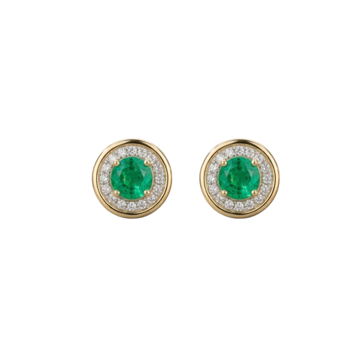 Aretes de esmeralda con diamantes
