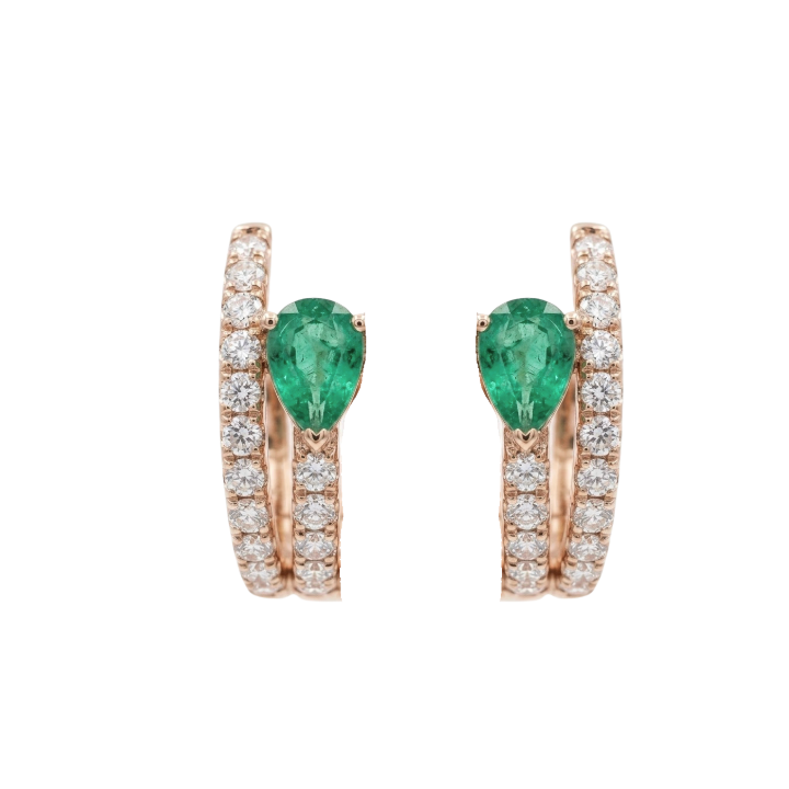 Aretes de esmeralda con diamantes