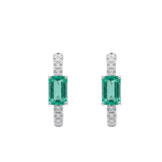 Aretes de esmeralda con diamantes