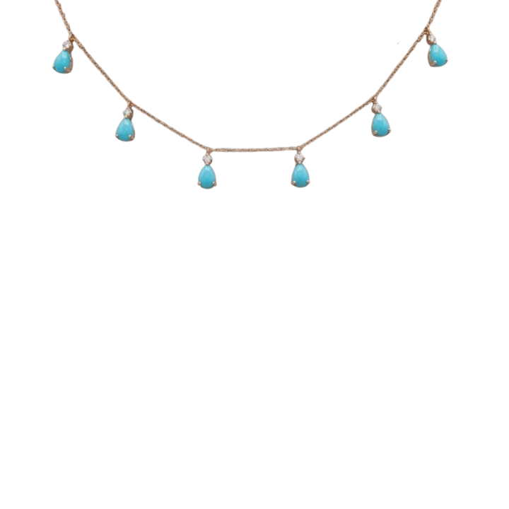 Collar de Turquesas con diamantes