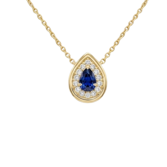 Dije Zafiro pera con Diamantes