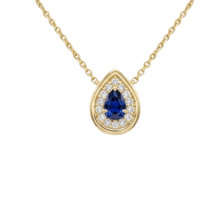Dije Zafiro pera con Diamantes