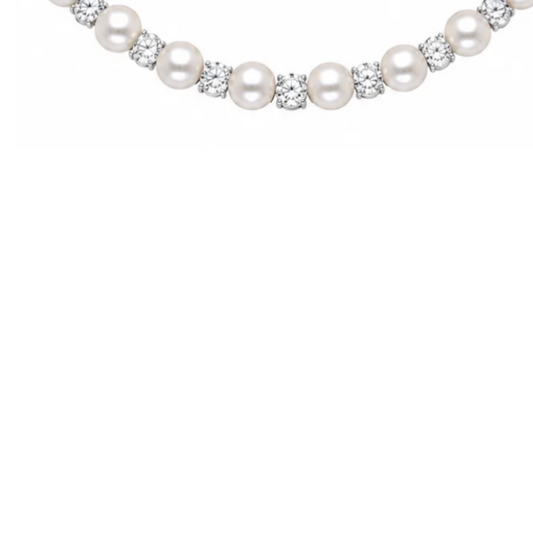 Tennis necklace con perlas