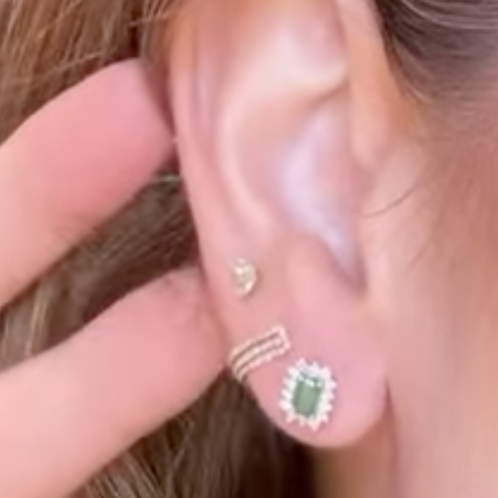Aretes de esmeralda con diamantes