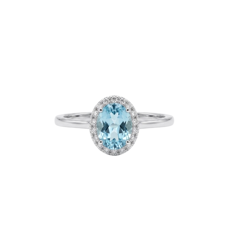 Anillo De Paraiba turmalina y diamantes