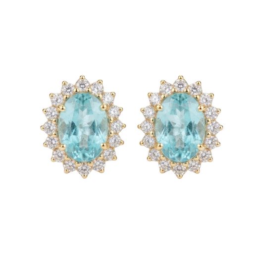 Aretes de paraiba con diamantes