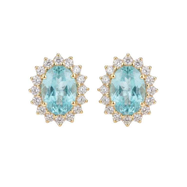 Aretes de paraiba con diamantes