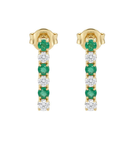 Aretes de esmeralda con diamantes