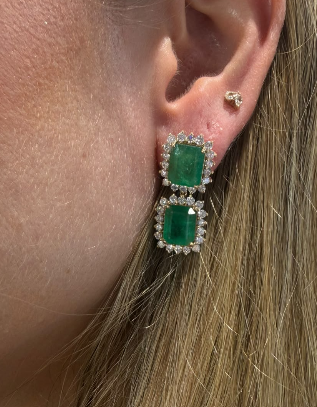 Aretes Esmeralda Diamantes