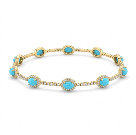 Pulsera turquesas y diamantes