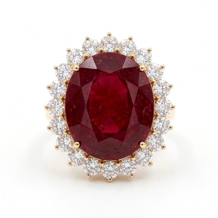 Anillo Rubi y diamantes