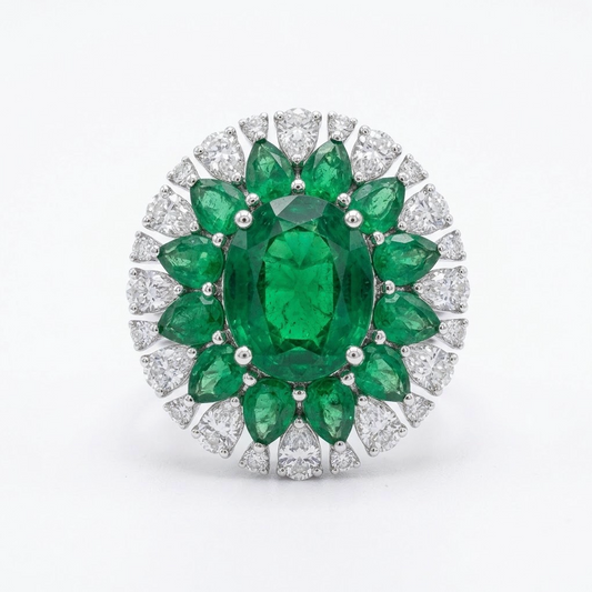 Anillo Esmeralda y Diamante
