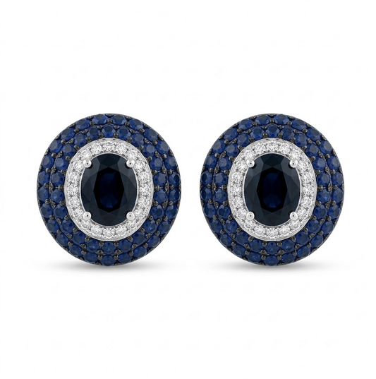 Aretes zafiros y diamantes