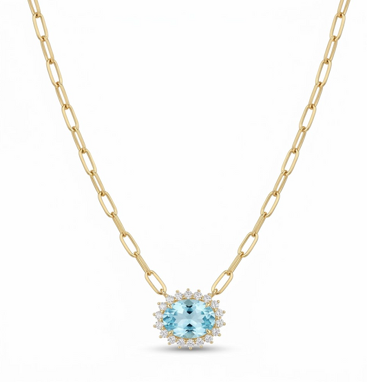 Collar dije Aguamarina
