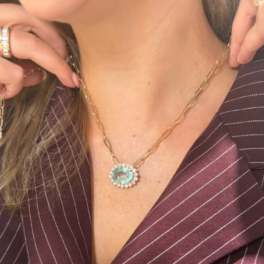 Collar dije Aguamarina