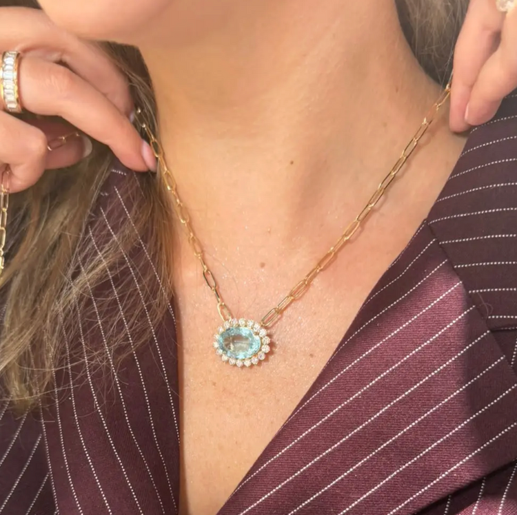 Collar dije Aguamarina