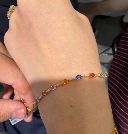 Pulsera rainbow sapphire y diamantes