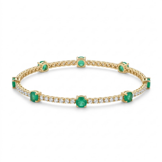 Pulsera Esmeraldas y diamantes