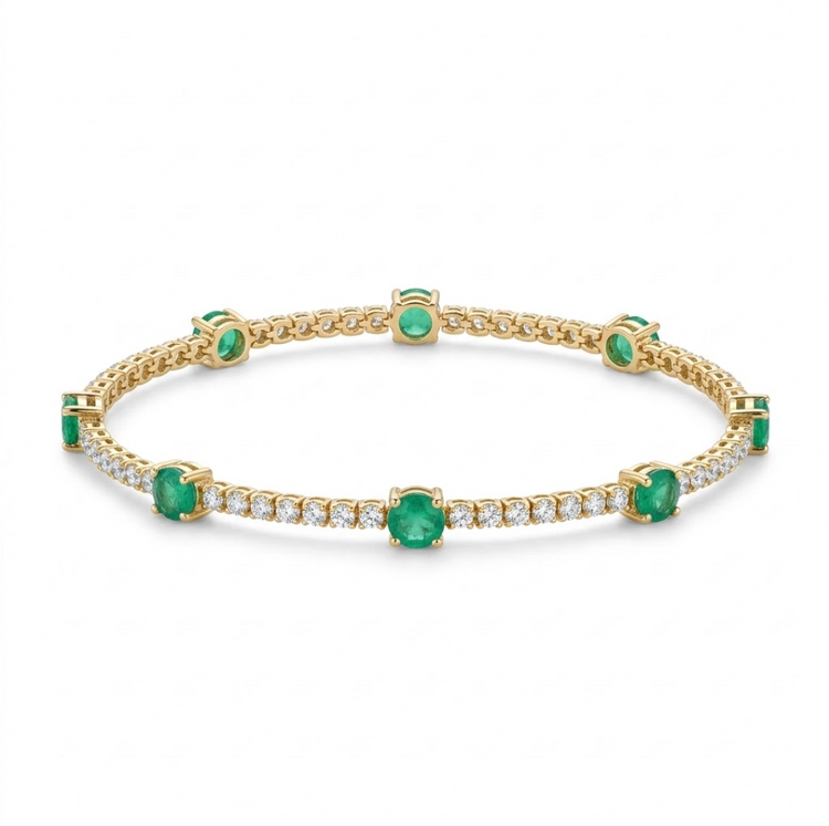 Pulsera Esmeraldas y diamantes