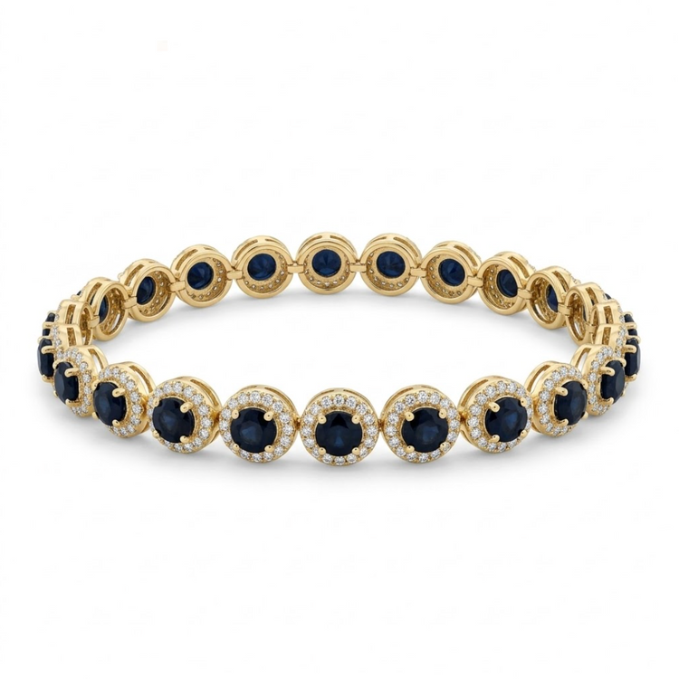 Pulsera de zafiros y diamantes