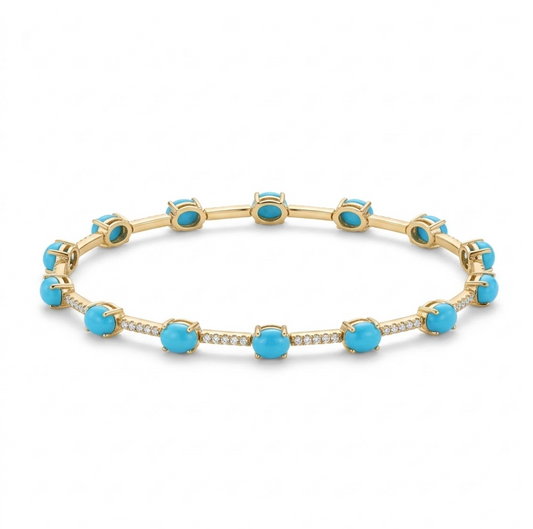 Pulsera Diamantes y Turquesas