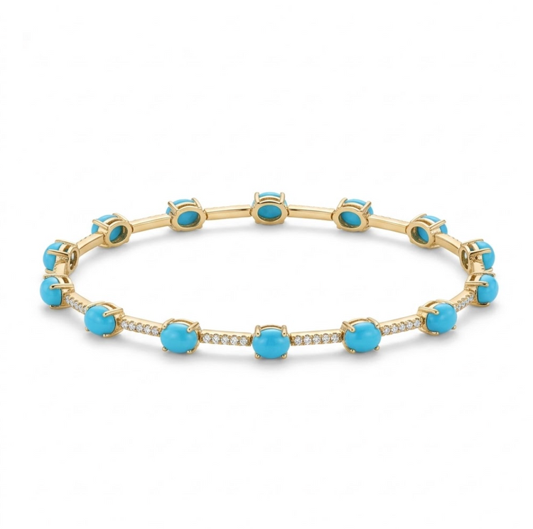 Pulsera Diamantes y Turquesas
