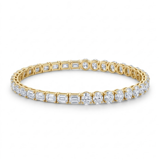 pulsera diamantes half emerald and oval