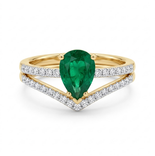 Anillo Esmeralda y diamantes