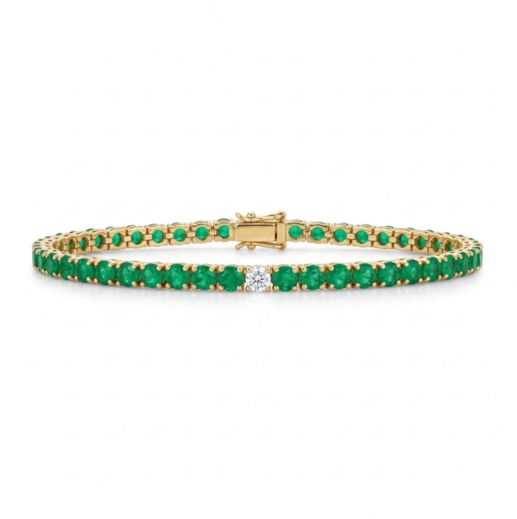 pulsera esmeraldas y diamante