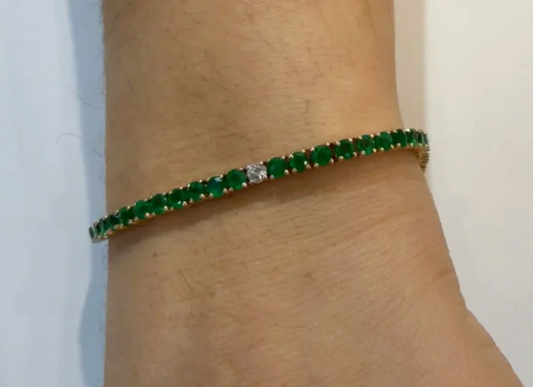 pulsera esmeraldas y diamante