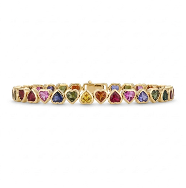 pulsera Zafiros Rainbow hearts