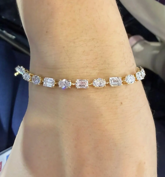 PULSERA DIAMANTES OVAL EMERALD EAST WEST