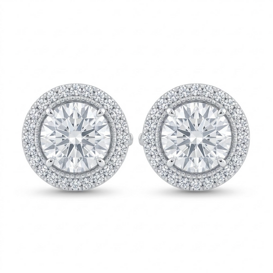 Studs Diamante con Halo