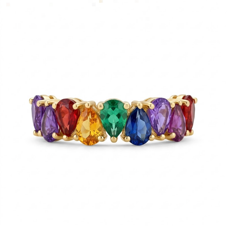 Anillo Zafiros Rainbow Pears