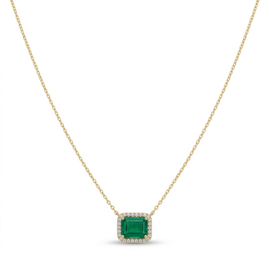 Collar Esmeralda y Diamantes