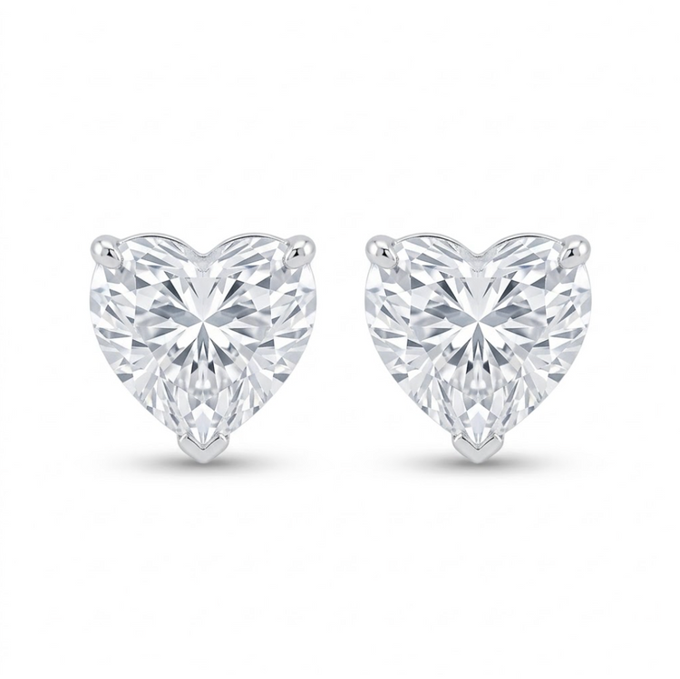 Studs Heart 1ctw