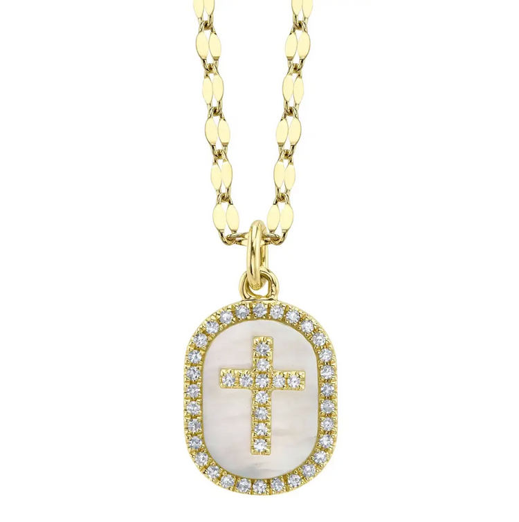 Collar cruz concha nacar