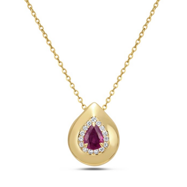 Collar rubí pear