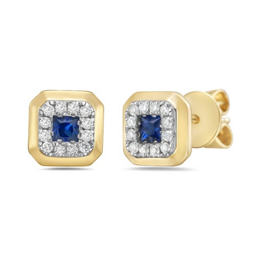 Aretes zafiros y diamantes