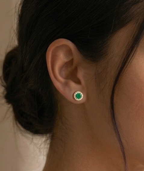 Aretes esmeraldas y diamantes