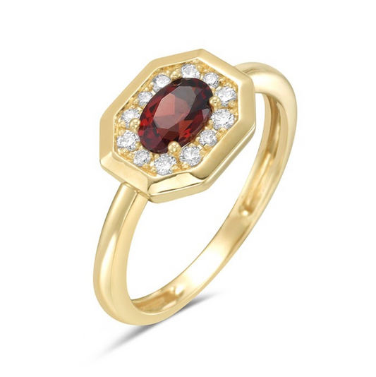 Anillo Granate y diamantes