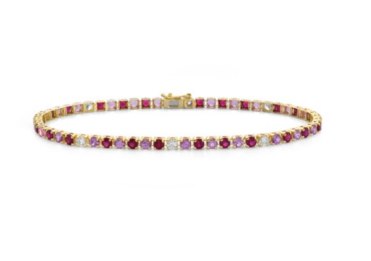 pulsera zafiros rosas